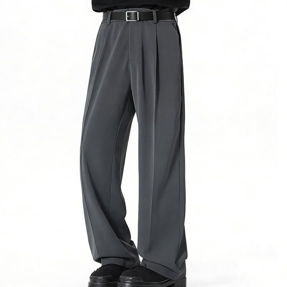 GSPCLAM Mens Casual Dress Pants Loose Fit Easy Care Pants with Side pockets Lightweight Flat Front Pants for Casual Party