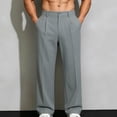 thumbnail image 1 of GSPCLAM Mens Casual Dress Pants Office Essential Lightweight Pants with Side Pockets Soft Fabric Straight Leg Pants for Commute Light Blue M, 1 of 5