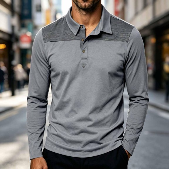 GSPCLAM Mens Casual Polo Shirts Color Block Relaxed Fit Breathable Tops for Golf Course, Weekend Lightweight Basic Shirts