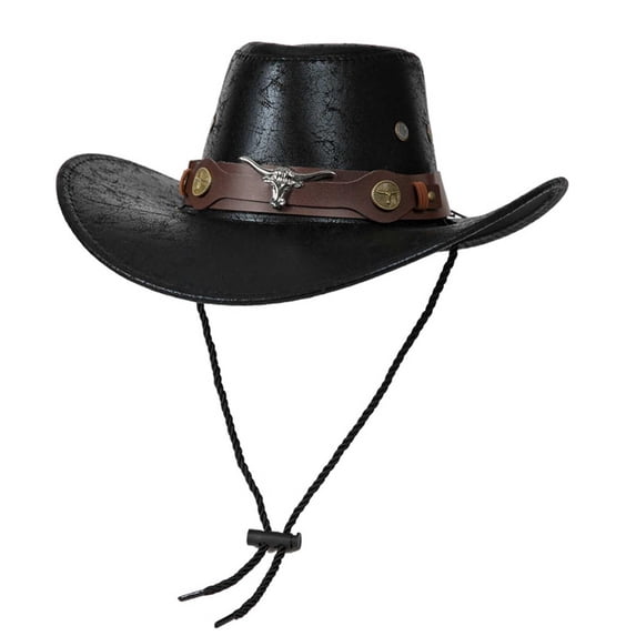 GSPCLAM Mens Cowboy Hats Western Style Adjustable Hat for Summer Party, Versatile Lightweight Hat