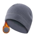 thumbnail image 1 of GSPCLAM Mens Hats Winter Fleece Thick Windproof Outdoor Activity Beanie Hats Solid Color Waffle Textured Beanie Dark Gray, 1 of 5
