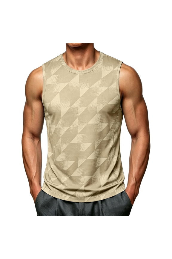 Mens Hawaii Tank Tops Plus Size Triangle Pattern Cooling Quick Dry Tops Summer Lightweight Tees for Outdoor Activities