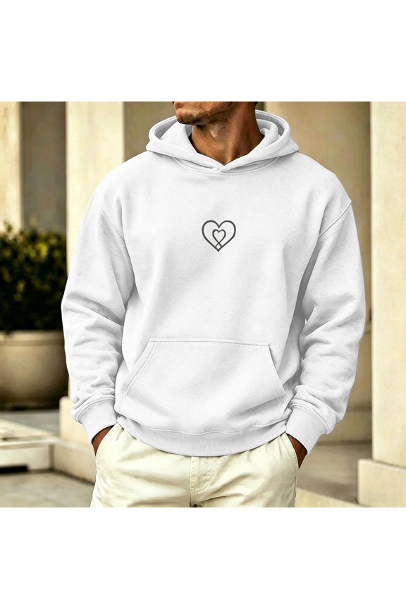 Mens Hoodies Streetwear Relaxed Fit Hoodie with Pockets Casual Loose Lightweight Hoodie for City Walk