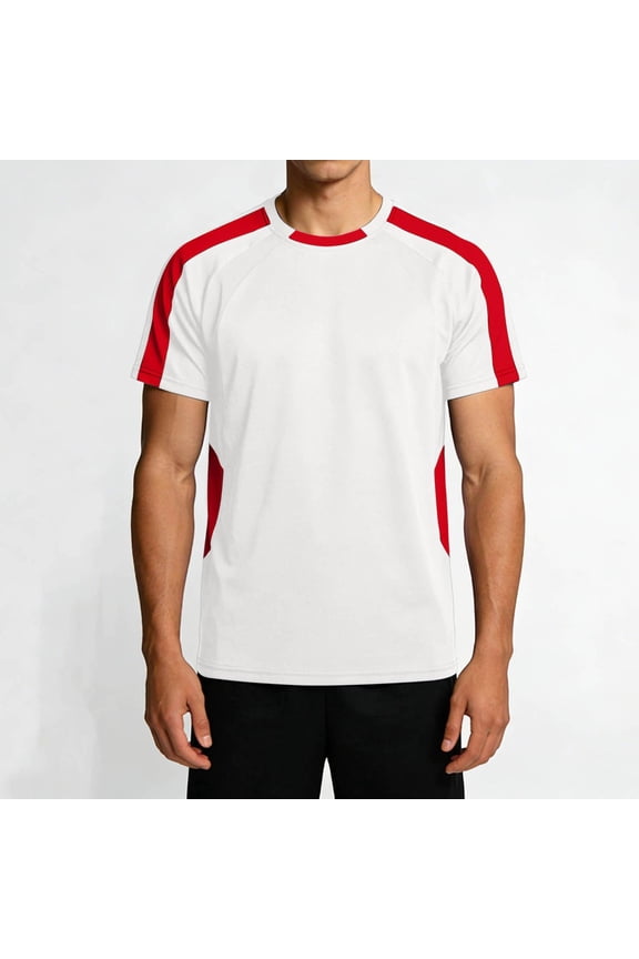 Mens Lightweight T-Shirts for Training, Color Block Stripe Basketball Tshirts Athletic Fit Soft Touch T-Shirts