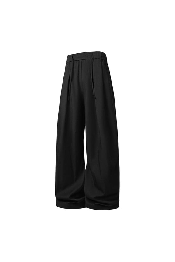 Mens Pants Y2K Loose Fit Party Pants with Pockets Casual Lightweight Drawstring Pants for Weekend Outing