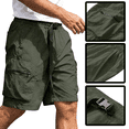 thumbnail image 1 of GSPCLAM Mens Plus Size Shorts Stretchy Summer Quick Dry Roomy Solid Classic Drawstring Elastic Waist with Zipper Pockets Athleisure Soft Shorts for Running Army Green L, 1 of 7