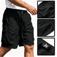 thumbnail image 1 of GSPCLAM Mens Plus Size Shorts Stretchy Summer Quick Dry Roomy Solid Classic Drawstring Elastic Waist with Zipper Pockets Athleisure Soft Shorts for Running Black XXL, 1 of 7