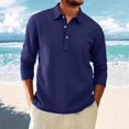thumbnail image 1 of GSPCLAM Mens Polo Shirts Work Essential Linen Stretch Tops Solid Long Sleeves Lightweight Shirts for Office, 1 of 5