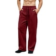 thumbnail image 1 of GSPCLAM Mens Sweatpants Stright Leg Loose Fit Drawstring Elatic Waist Big & Tall Pants Daily Outdoor Walking Casual Sweatpants Wine 3XL, 1 of 5