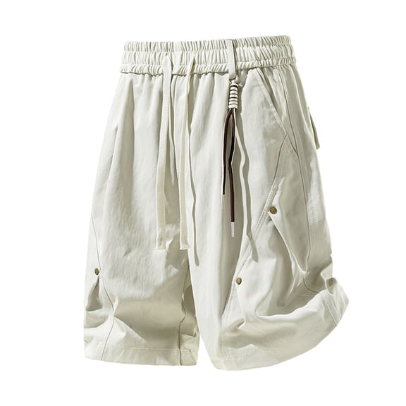 GSPCLAM Mens Work Shorts with Pockets, Multi-Panel Baggy Shorts with Key Loop Streetwear Drawstring Shorts for City Walk