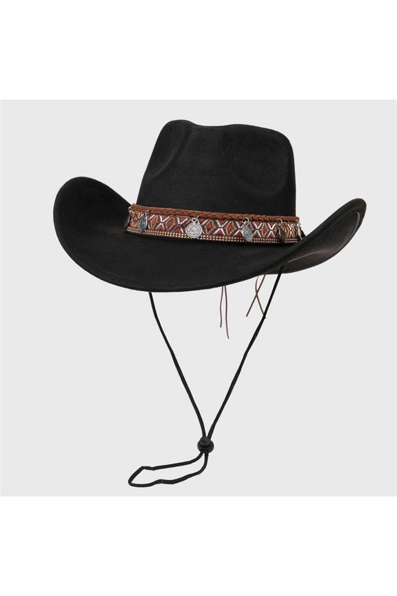 UPF 50+ Sun Hats for Men Adjustable Rope Metal Coin Accents Hat for Summer Beach, Retro Lightweight Hat