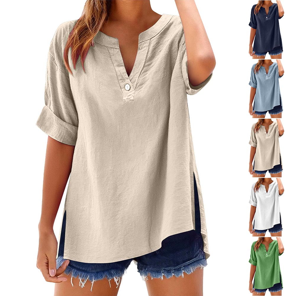 Women's Peach Solid High Neck Cotton Slim Fit T-Shirt
