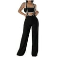 thumbnail image 1 of GSPCLAM Women's Fashion Overalls Wide-Leg Jumpsuits with Pockets for Taking a Walk Fall Baggy Soft Trousers Black M, 1 of 4