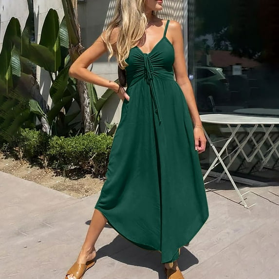 GSPCLAM Women's Fashion Wide-Leg Overalls Fall Solid Color Jumpsuits with Pockets for Daily Life Fashionable Clothes Army Green XXL