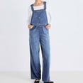 thumbnail image 1 of GSPCLAM Womens Overalls Denim Fall Straight Leg Jumpsuits with Pockets for Running Solid Color Light Pants Blue M, 1 of 5