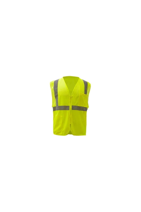 1001 Standard Class 2 Mesh Zipper Safety Vest Lime 3XL