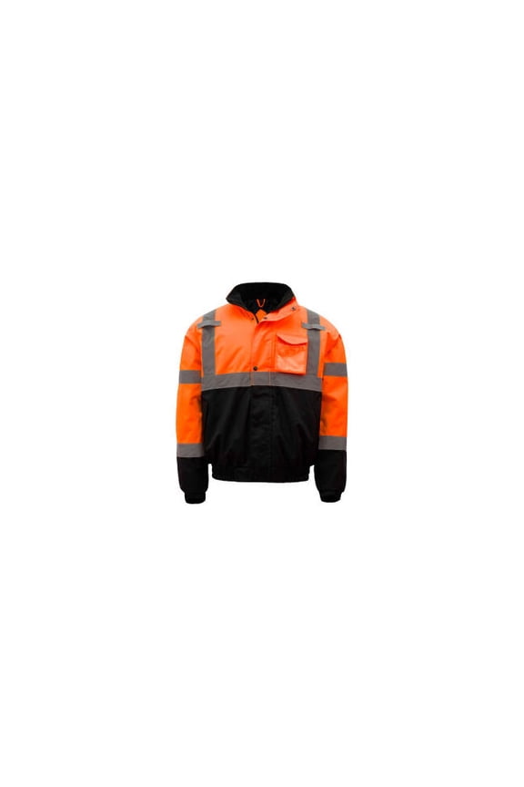 Safety 8002 Class 3 Waterproof Quilt-Lined Bomber Jacket Orange/Black 2XL