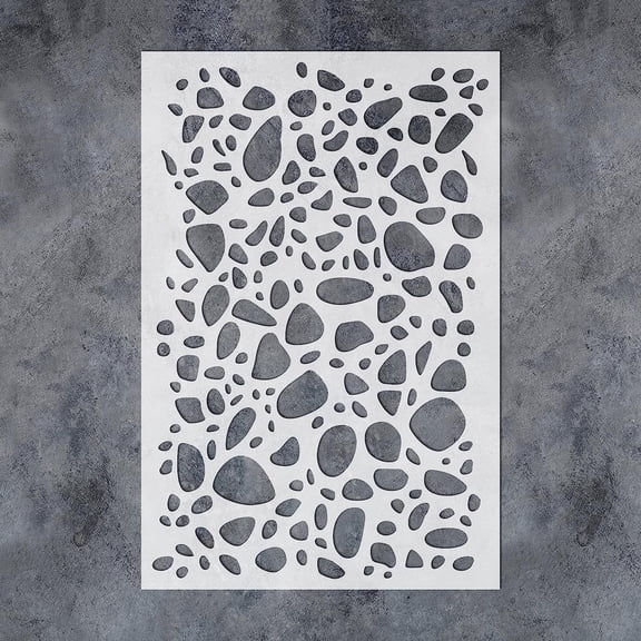 GSS Designs Large Terrazzo Stencil 16x24Inch Seamless Repetitive Allover Pattern Template Reusable Wall Stencils for Painting Terrazzo Stone Pattern