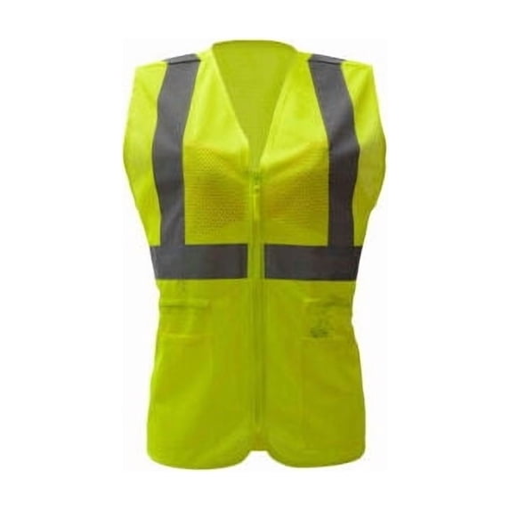 GSS Safety B1961960 7803 - Class 2 Ladies Hi-Vis Safety Vest - Lime Green - Large & Extra Large