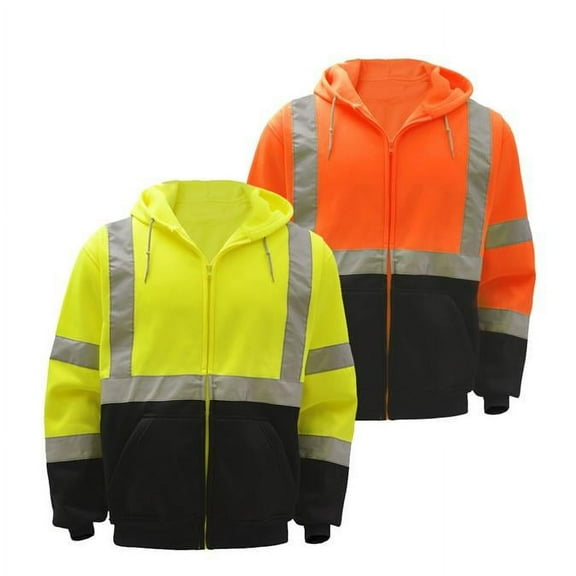 GSS Safety Class 3 Zipper Front Hoodie with Black Bottom