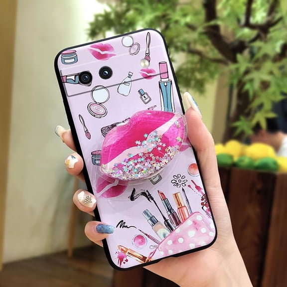 GST-Phone Case For Google Pixel 8A, Waterproof Quicksand Dirt-resistant cute Simplicity Soft Case TPU Kickstand Phone Lens Protection Back Cover Anti-knock Durable Glitter protective