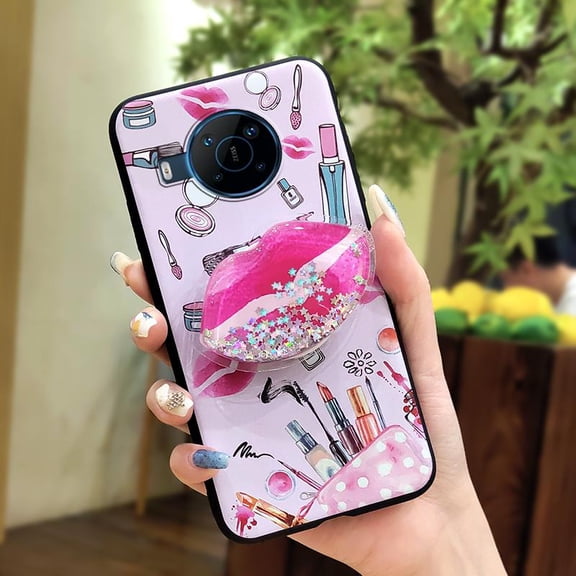 GST-Phone Case For Nokia X100, Fashion Design Skin feel silicone Simplicity Quicksand protective Phone Lens Protection Dirt-resistant Anti-knock Back Cover Glitter Kickstand cute Durable