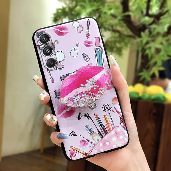 GST-Phone Case For Samsung Galaxy A35 5G Global, Phone Lens Protection Simplicity Rotatable stand Durable cute protective Anti-knock Back Cover Soft Case Kickstand Cartoon Waterproof TPU
