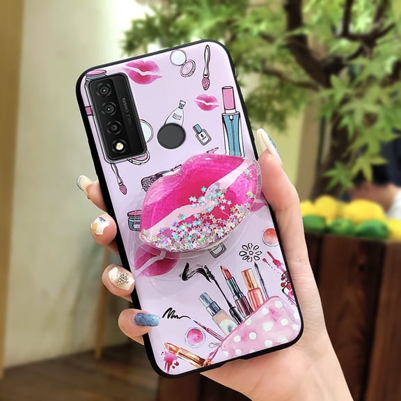 GST-Phone Case For TCL 20 XE, Durable Back Cover Rotatable stand Quicksand protective Waterproof Fashion Design Skin feel silicone cute Phone Lens Protection Anti-knock Glitter Kickstand