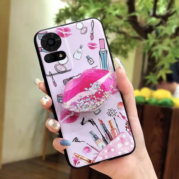 GST-Phone Case For TCL 50LE/T510SPP/K23/K24, Skin feel silicone Soft Case Fashion Design Dirt-resistant Simplicity protective TPU cute Waterproof Cartoon Rotatable stand Anti-knock