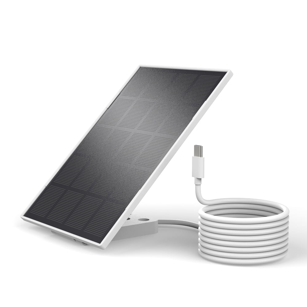 GSUNGUE 3W Solar Panel for Security Camera, IP65 Waterproof Outdoor Charger with 180° Integrated Stand, Continuous Power for All Wireless Cameras, 6.5ft Long Cable