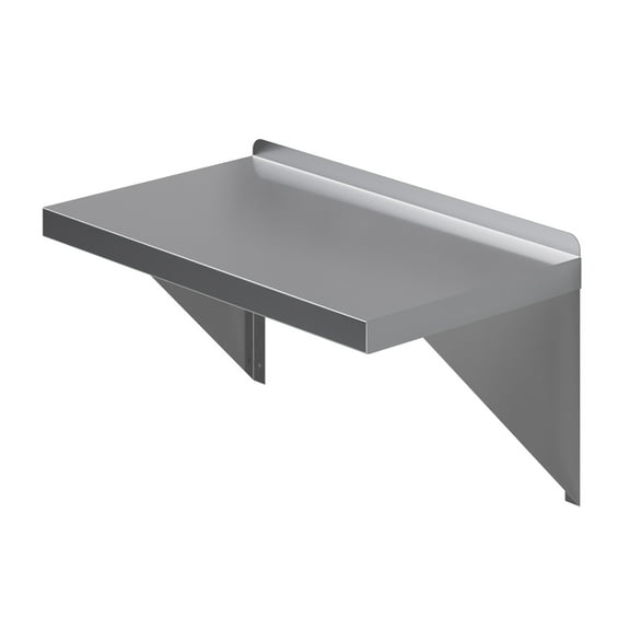 GSW WS-W1424 14" Deep Stainless Steel Commercial Wall Mount Shelf with Brackets, 14"D x 24"W x 11"H, NSF Approved.
