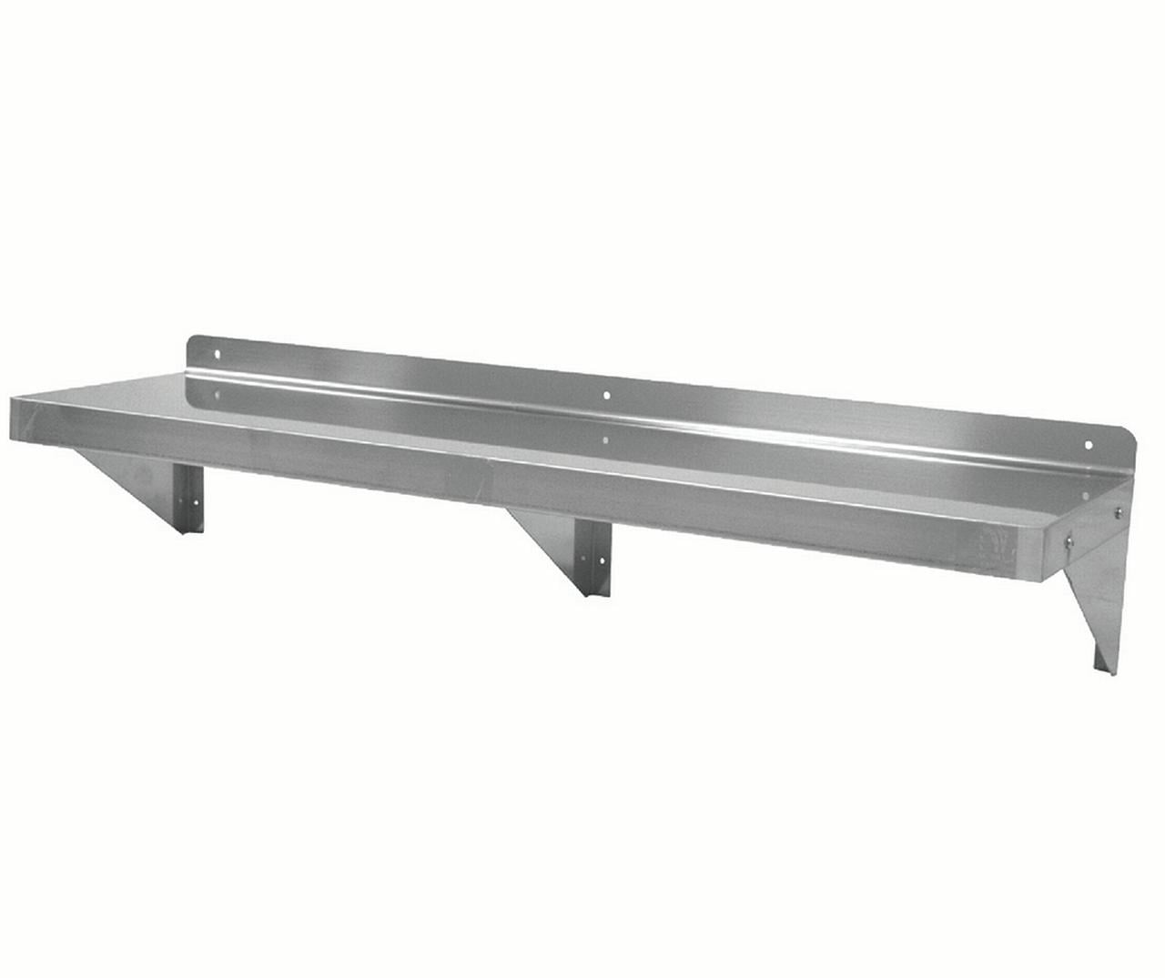 GSW WS-W1436 14" Deep Stainless Steel Commercial Wall Mount Shelf with Brackets, 14"D x 36"W x 11"H, NSF Approved.