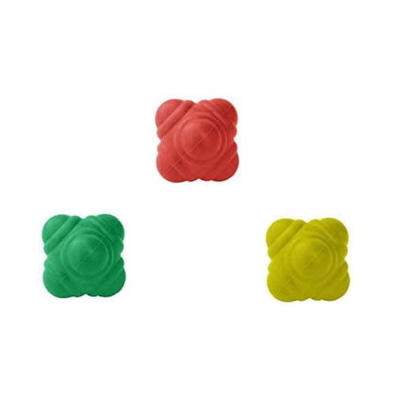 GSi Bounce Reaction Balls (3 Pack) for Agility Reflex Speed Fitness Outdoor and Coordination Training (72 mm)