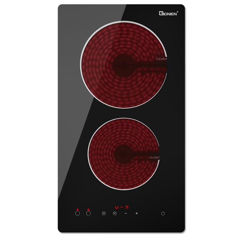 GT 12 in. 2 Elements Radiant Electric Cooktop in Black, with Hard Wire, 3000-Watt