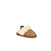 Pawz Girls Faux Shearling Slippers with Slingback Strap