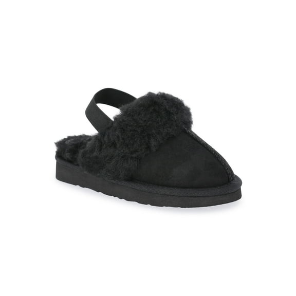 Pawz Girls Faux Shearling Slippers with Slingback Strap