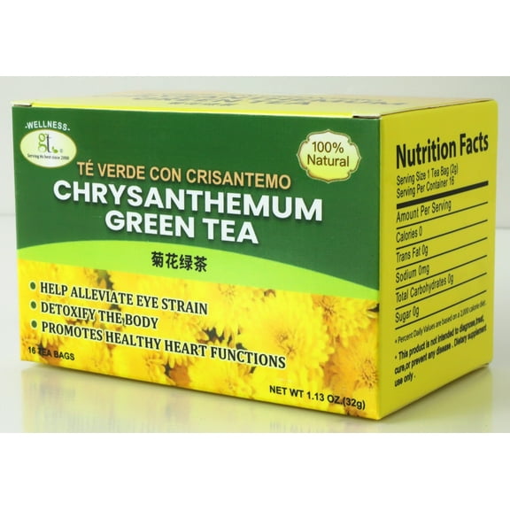 GT Chrysanthemum Green Tea, 1.13 Ounce Box (16 Tea Bags)