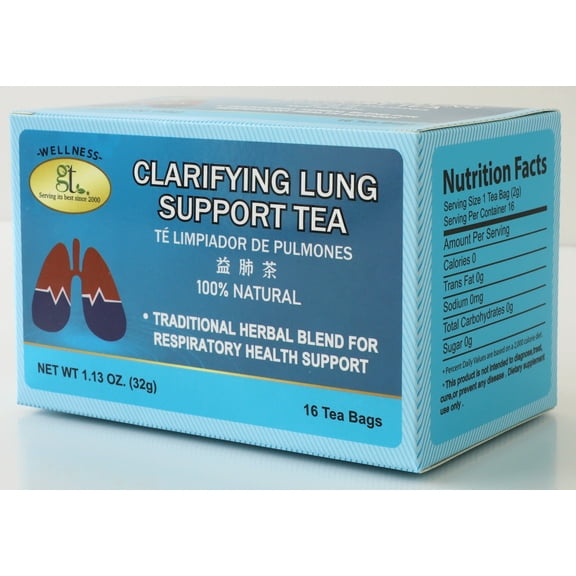 GT Clarifying Lung Support Tea, 1.13 Ounce Box (16 Tea Bags)