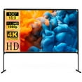 thumbnail image 1 of GT GETCO TECH Portable Projector Screen and Stand, 100 inch Outdoor Projector Screen, 16:9 4K HD Movie Screen, Support Double Sided Projection, 1 of 10