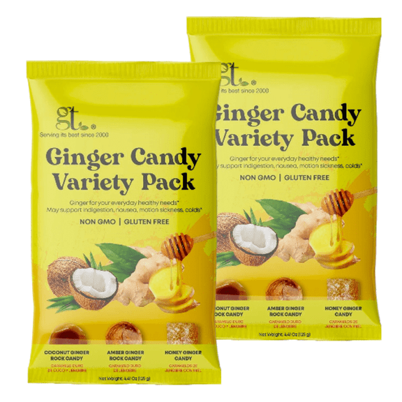 GT Ginger Candy Variety Pack, 4.41 Ounce Bag, 2 Pack