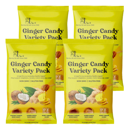 GT Ginger Candy Variety Pack, 4.41 Ounce Bag, 4 Pack