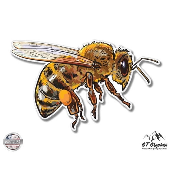 Honey Bee - 3" Vinyl Sticker - For Car Laptop I-Pad Phone Helmet Hard Hat - Waterproof Decal