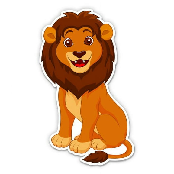 GT Graphics Lion Cartoon Cute Waterproof Vinyl Sticker