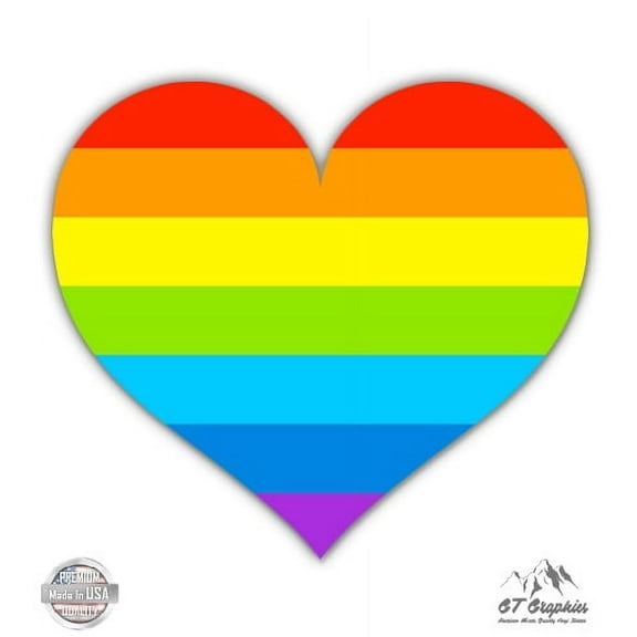 GT Graphics Rainbow Heart Vinyl Sticker Decal