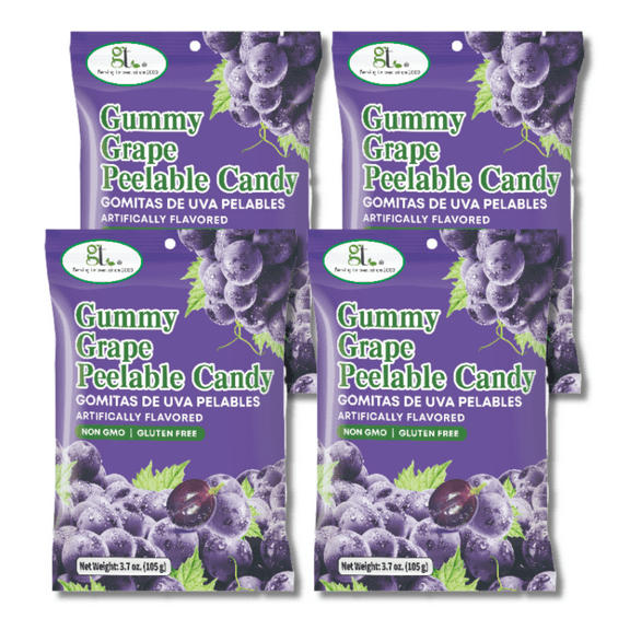 GT Gummy Lychee Peelable Candy, 3.7 oz, Non GMO, Gluten Free (4 Pack)