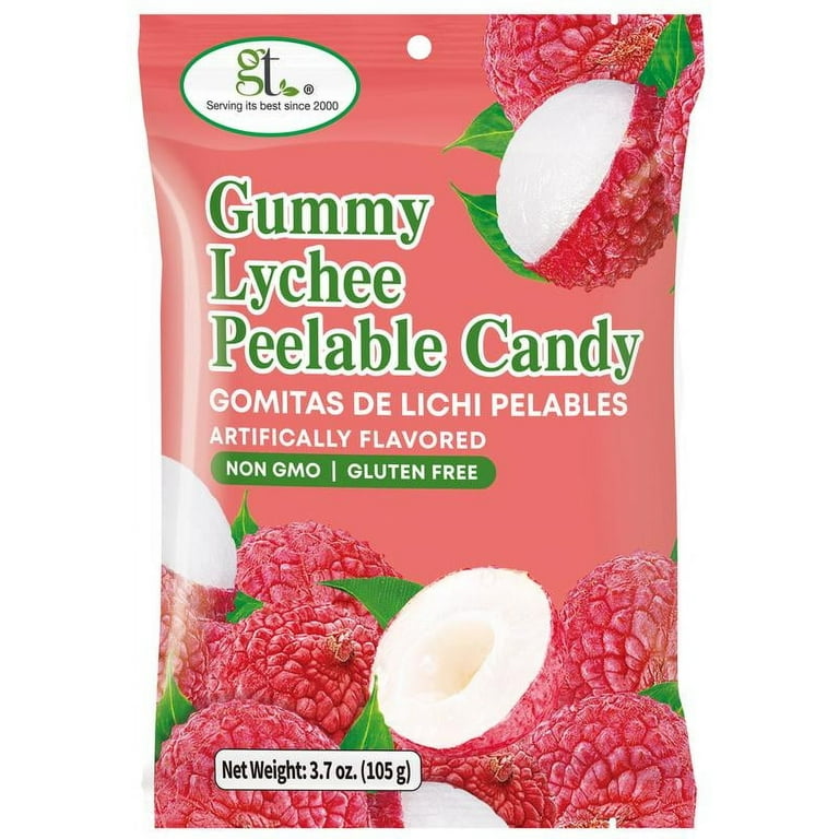 GT Gummy Lychee Peelable Candy, 3.7 oz, Non-GMO, Gluten-Free