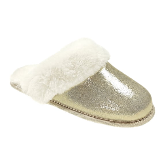 Holiday Time Mommy & Me Metallic Scuff Slippers