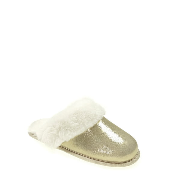 Holiday Time Mommy & Me Metallic Scuff Slippers