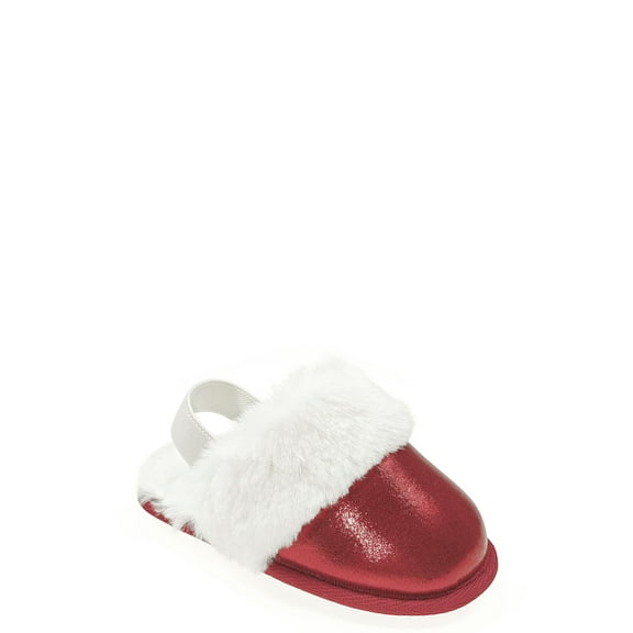 Holiday Time Mommy & Me Metallic Scuff Slippers