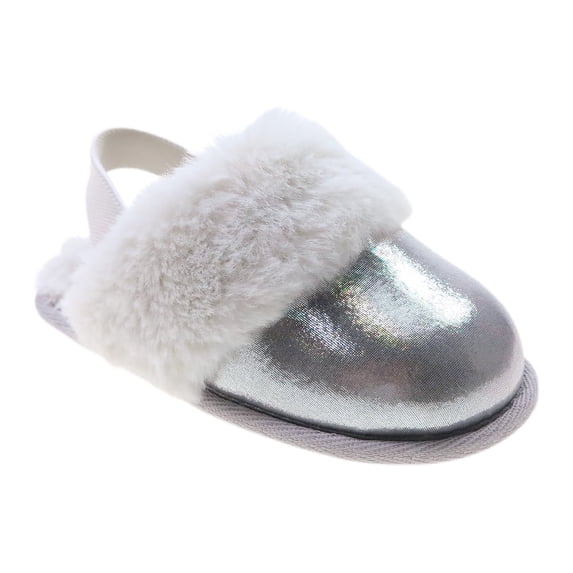 Holiday Time Mommy & Me Metallic Scuff Slippers
